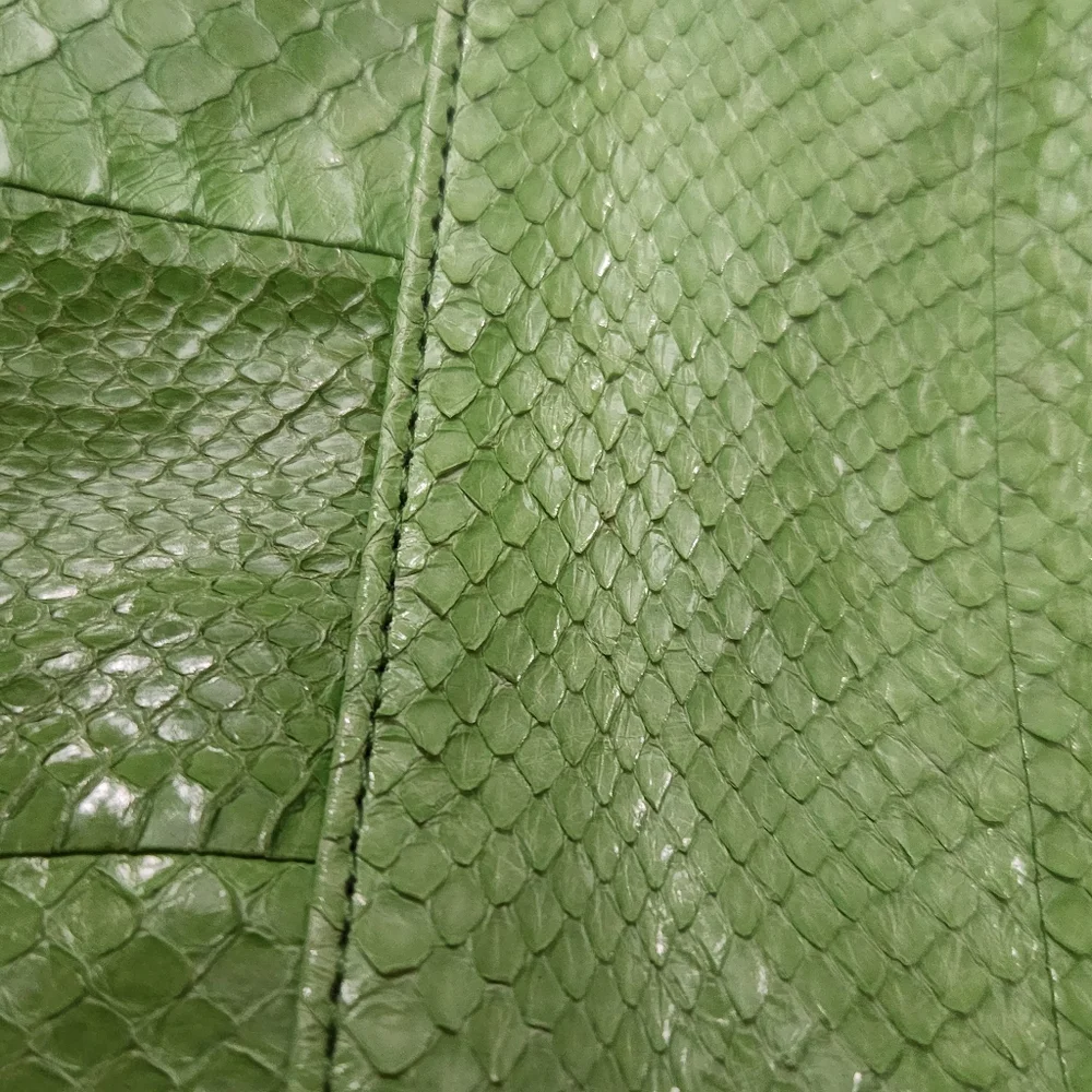 Beirn Snakeskin Tote Bag Purse Green Excellent Condition Hardware Retail $450